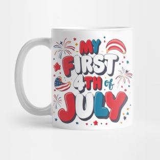 Adorable "My First 4th of July" Typography Design for Kids' Merchandise Mug